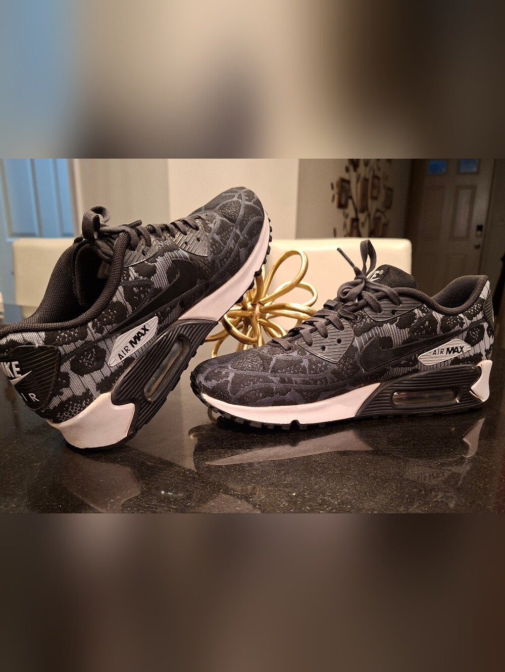 Nike Air Max 90 JCRD Jacquard Dark Grey Black Women's Size 7.5 749326-001
